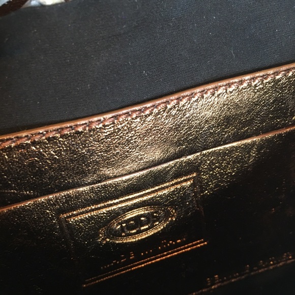 Tod’s Handbag Woven Leather Bronze Beige Small EUC - Picture 7 of 13